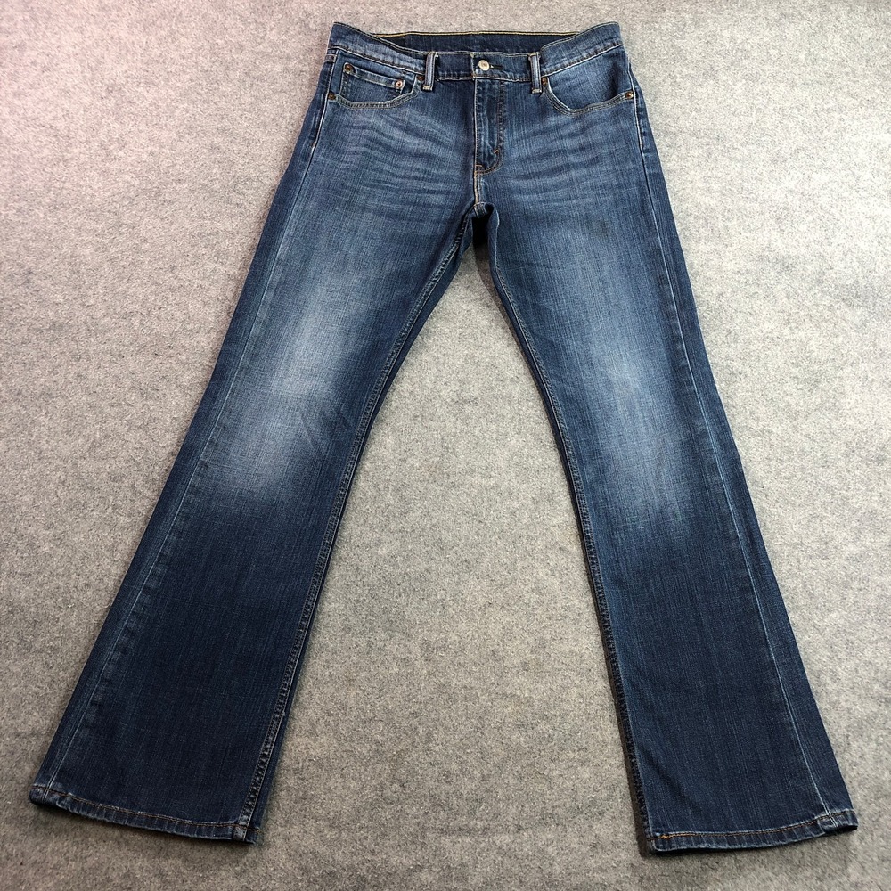 Levi's Mens 527 Slim Bootcut Jeans 33x32 Blue Medium Wash Denim Faded